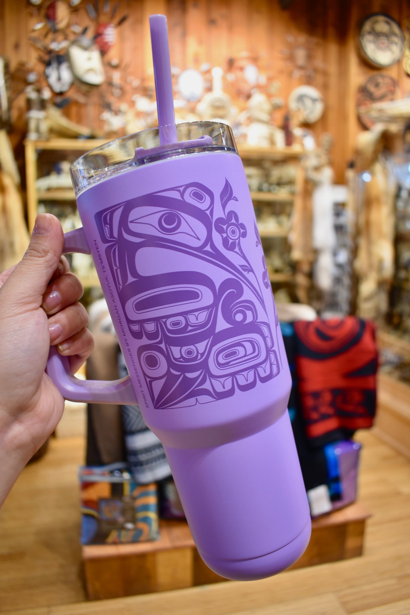 40oz Insulated Tumbler with Straw - Spirit Messenger