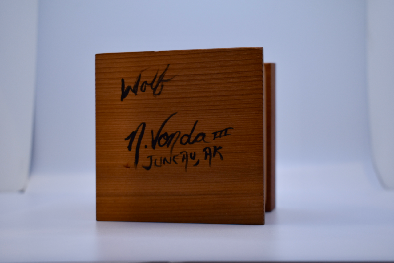 Small Wolf Bentwood Box