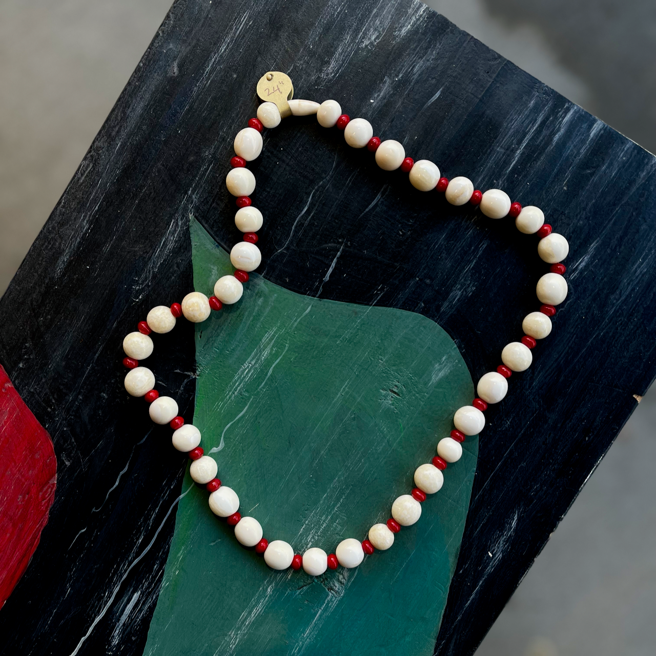 Walrus & Red Coral Necklace