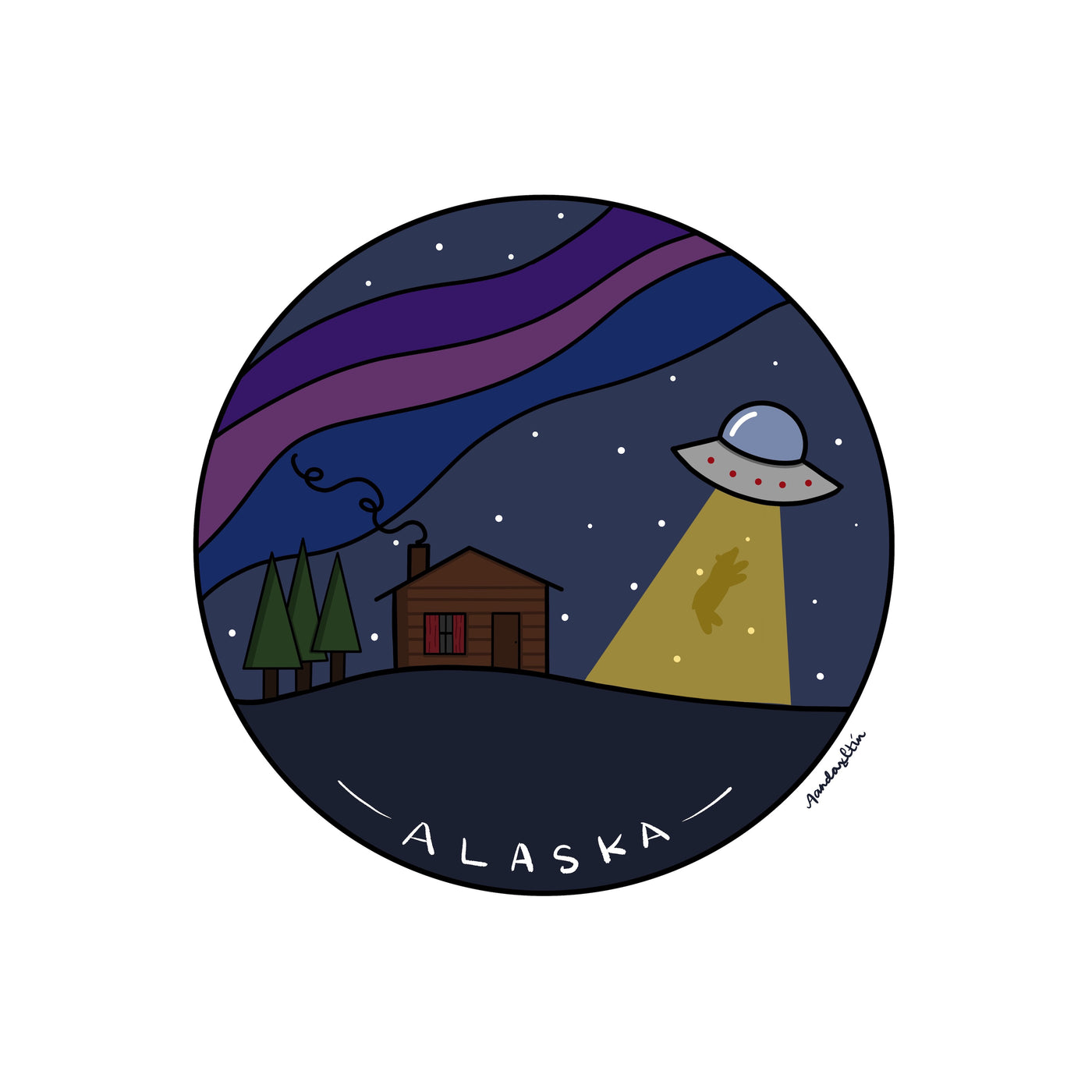 Alaska UFO Mini Print